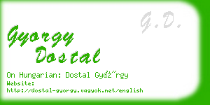 gyorgy dostal business card